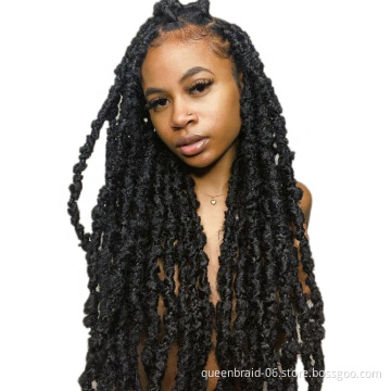 Butterfly Locs Hair Pre-twisted Distressed Locs Crochet Hair Easy Installed Natural 1B # Weave Master Twist Braids Crochet Hair